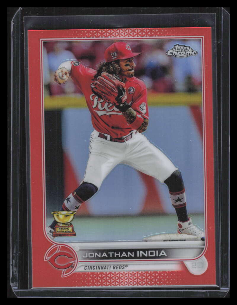 2022 Topps Chrome Orange Refractor 182 Jonathan India 15/25