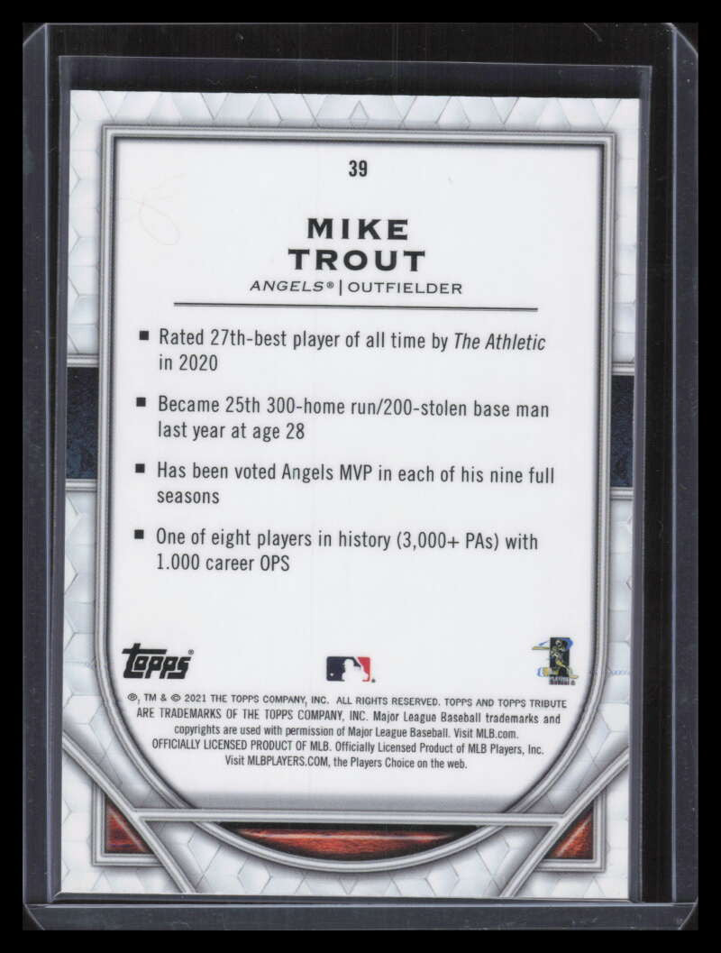 2021 Topps Tribute Purple 39 Mike Trout 42/50