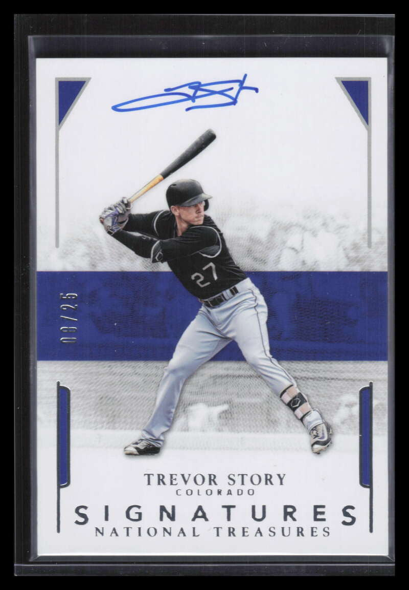 SOLD 131384 2016 Panini National Treasures Signatures STS Trevor Story Rookie Auto 8/25