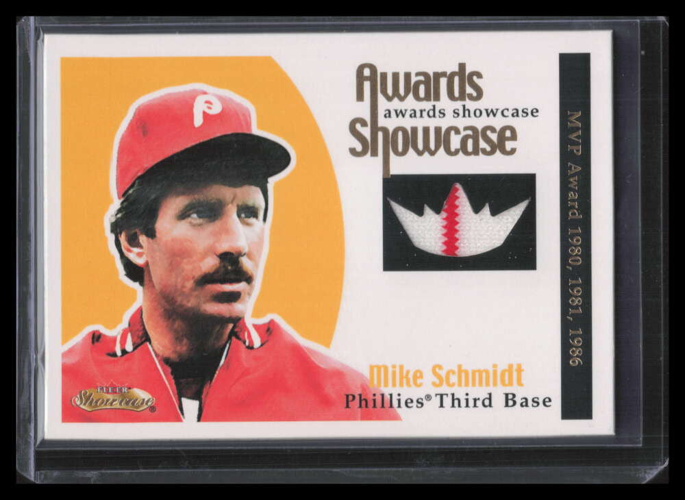 2001 Fleer Showcase Awards Showcase Memorabilia 34 Mike Schmidt Jersey 15/100