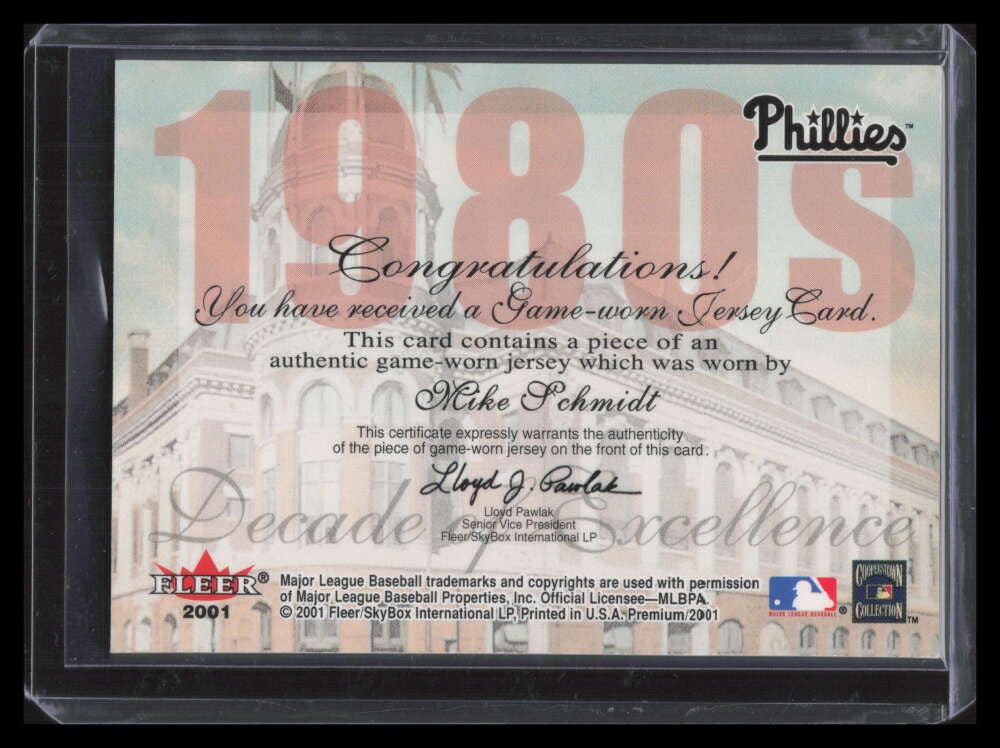 2005 National Pastime Buyback ms2 Mike Schmidt Jersey 91/100 Decade Excellence