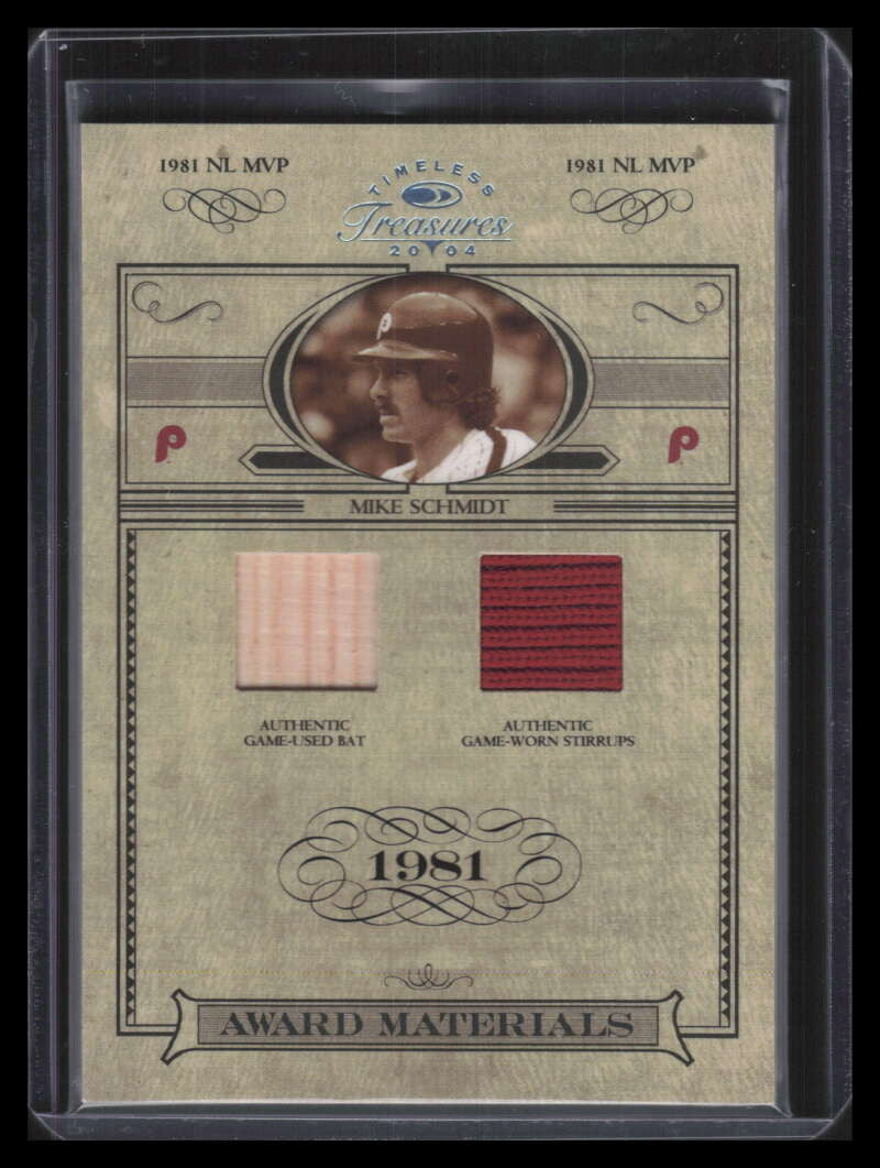 2004 Timeless Treasures Award Materials 16 Mike Schmidt Dual Bat Stirrups 16/50