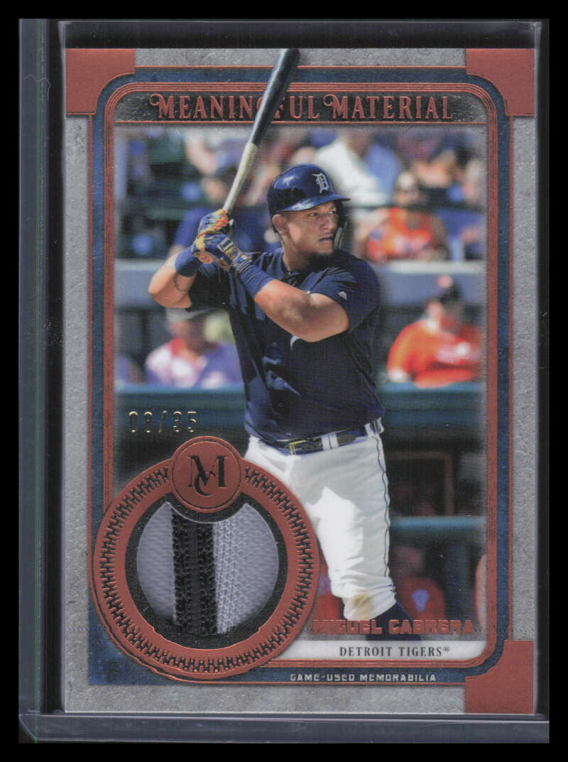 2019 Topps Museum Meaningful Material Copper MMRMCA Miguel Cabrera Patch 8/35