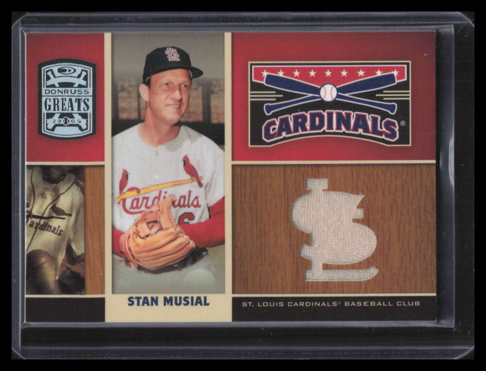 2005 Donruss Greats Redbirds Material 1 Stan Musial w/ Glove Jersey /100