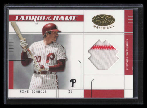 2003 Leaf Certified Materials Fabric of the Game 67ba Mike Schmidt Jersey 6/50