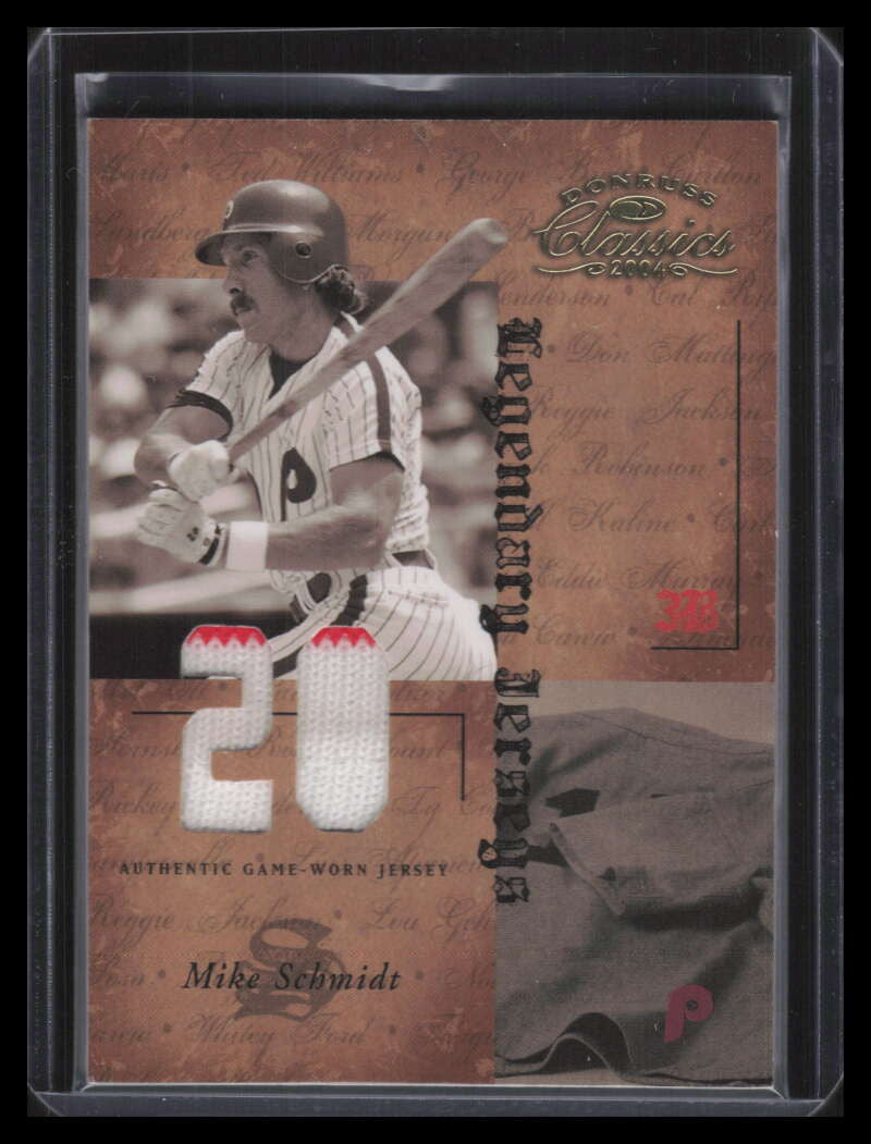 2004 Donruss Classics Legendary Jerseys Material Number Mike Schmidt Jersey 4/25