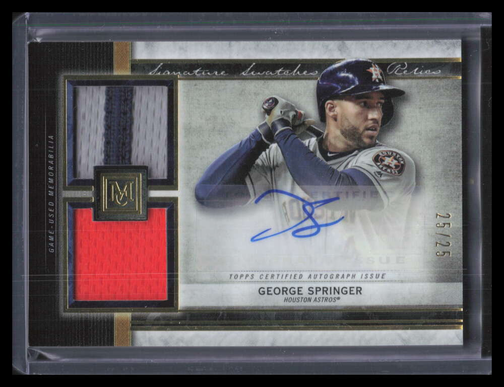 SOLD 131443 2020 Topps Museum Signature Swatches George Springer Jersey Patch Auto 25/25