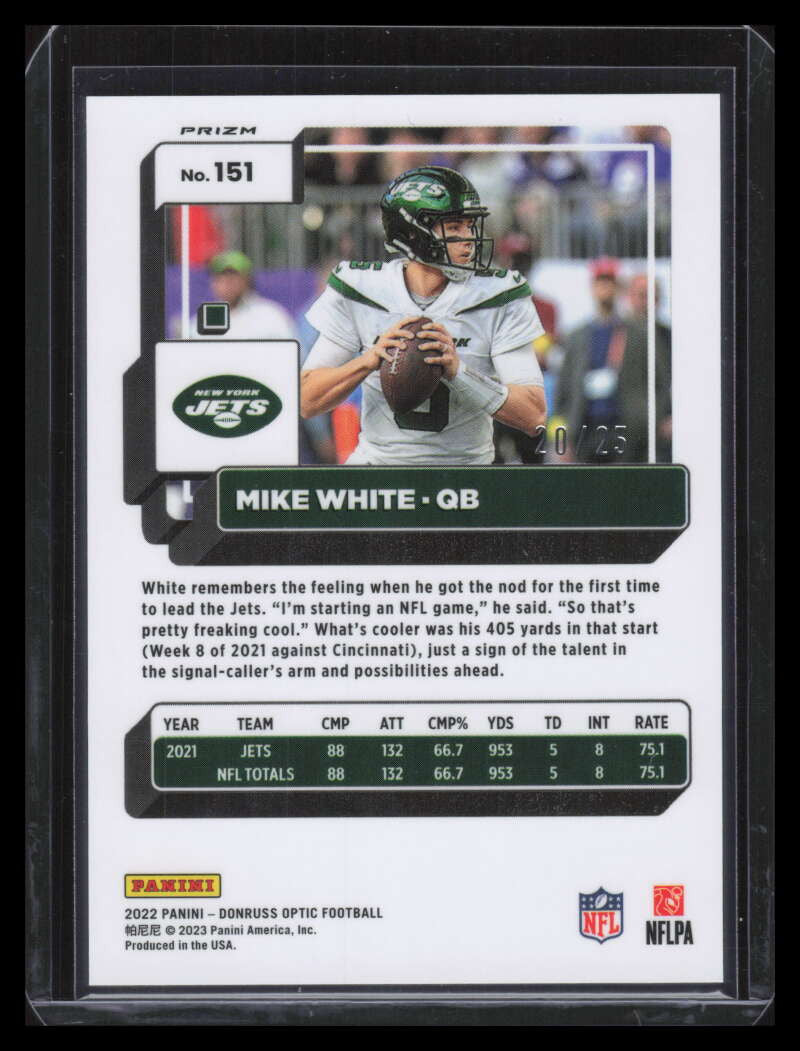 DELETE 131493 2022 Donruss Optic Black Pandora Refractor 151 Mike White 20/25