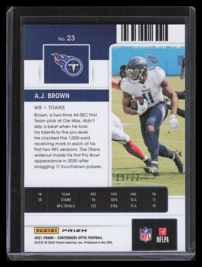 2021 Panini Contenders Optic Cracked Ice 23 A. J. Brown 19/22