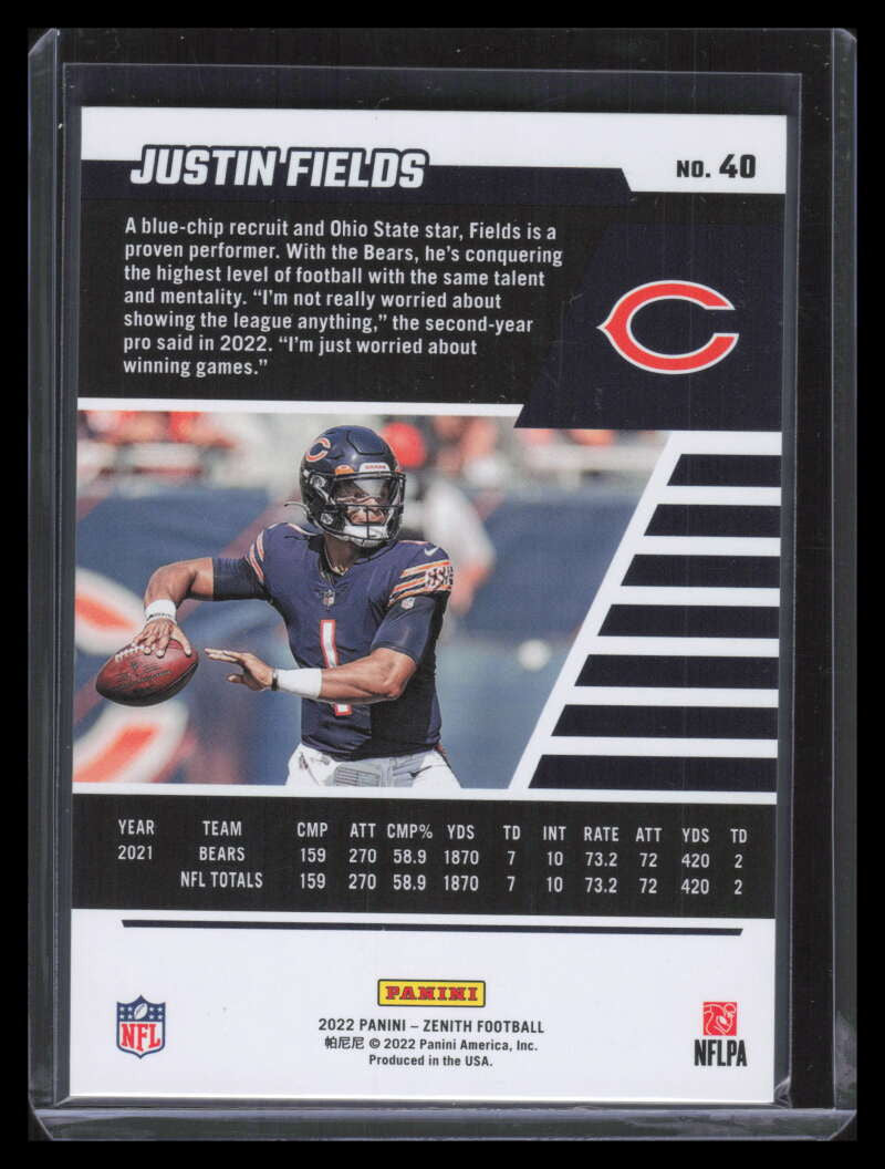DELETE 131502 2022 Zenith Artist Proof Silver 40 Justin Fields 19/50