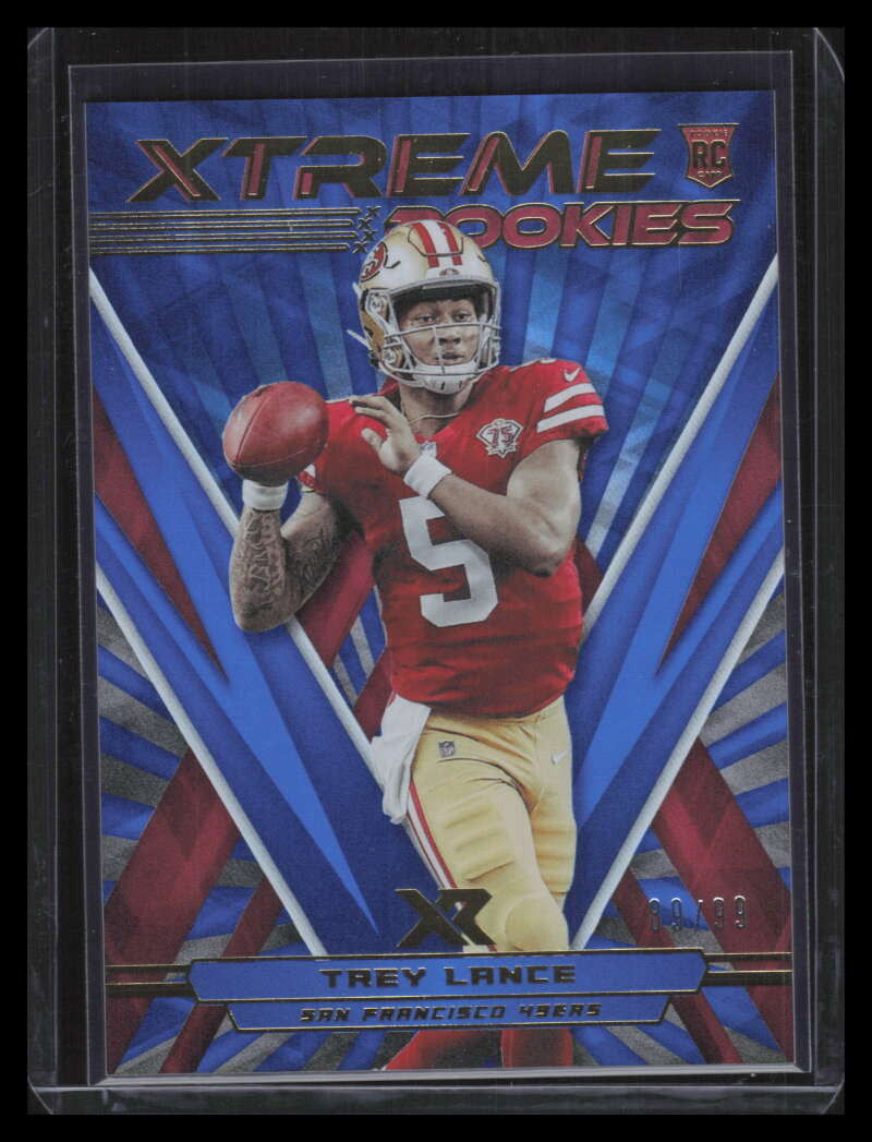 DELETE 131504 2021 Panini XR Xtreme Rookies Blue 36 Trey Lance Rookie 89/99