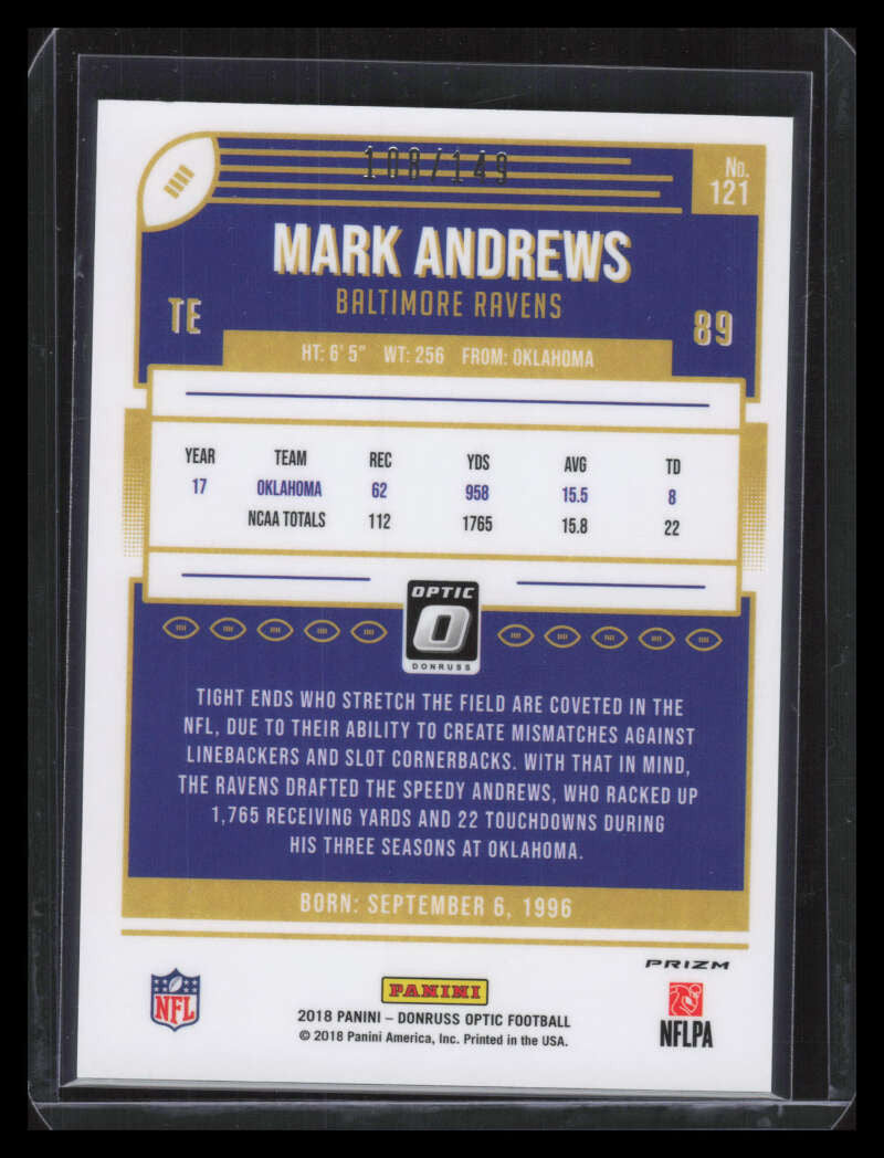 2018 Donruss Optic Blue 121 Mark Andrews Rookie 108/149