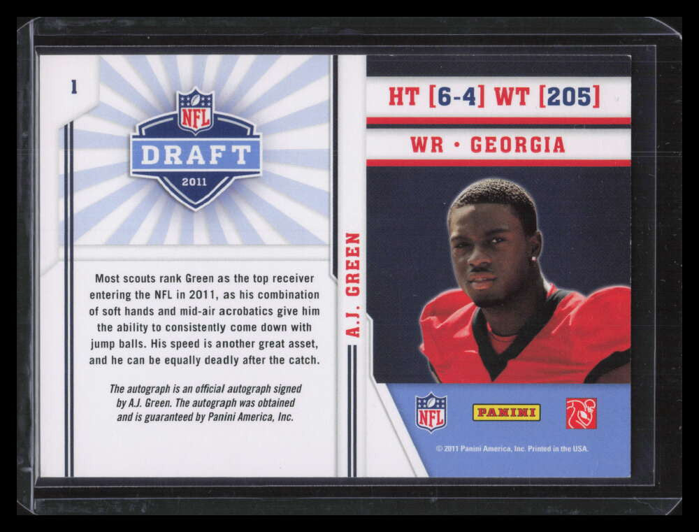 2011 Prestige NFL Draft Autographs 1 A. J. Green Rookie Auto