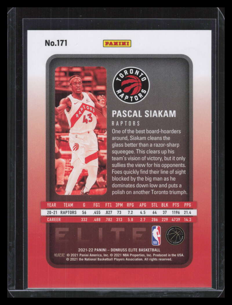 2021-22 Elite Gold 171 Pascal Siakam 4/10