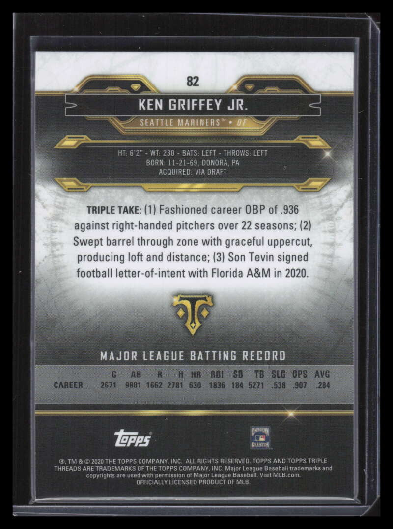 2022 Topps Triple Threads Gold 82 Ken Griffey Jr. 20/99
