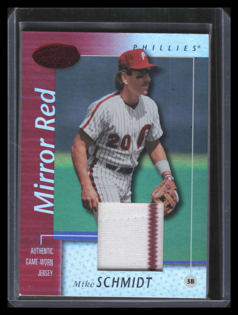 2002 Leaf Certified Mirror Red 54 Mike Schmidt Jersey 49/150