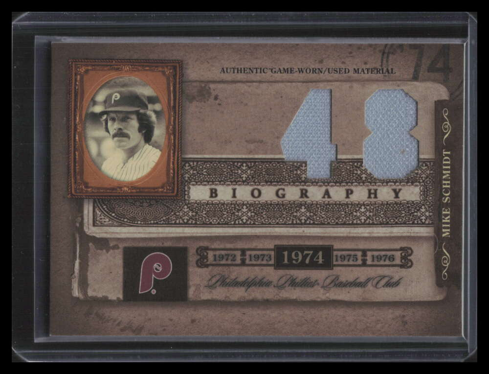 2005 Biography Mike Schmidt HR Materials 48 Mike Schmidt Dual Jersey