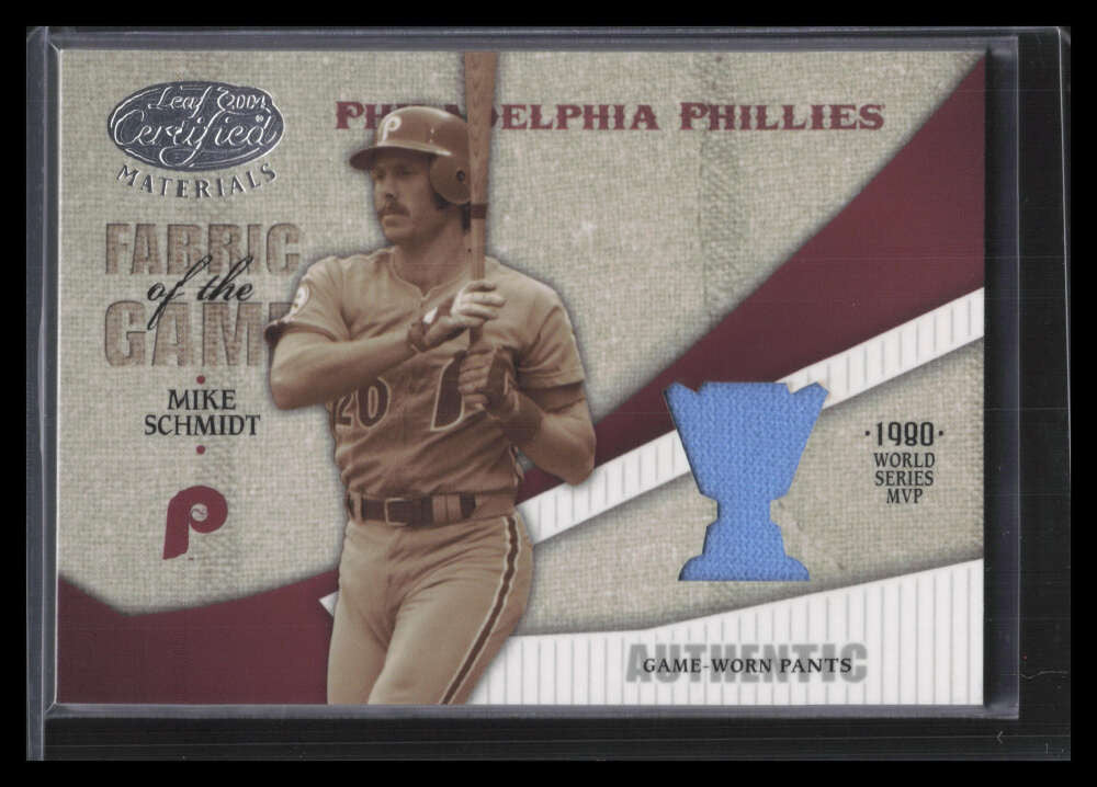 2004 Leaf Certified Fabric of Game Reward 79 Mike Schmidt Pants Jersey 49/50