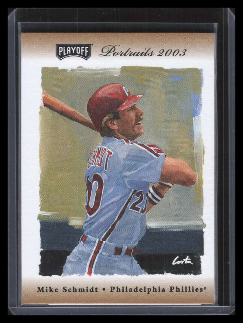 2003 Playoff Portraits Materials Bronze 82 Mike Schmidt Bat 38/50