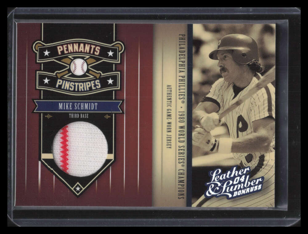 2004 Leather and Lumber Pennants/Pinstripes Materials 2 Mike Schmidt Jersey 7/25