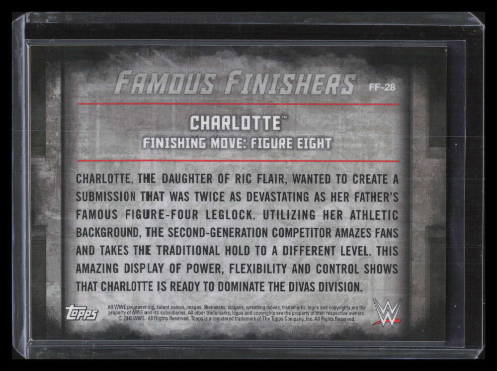 2015 Topps Undisputed Famous Finishers Black ff28 Charlotte Figure Eight 44/99