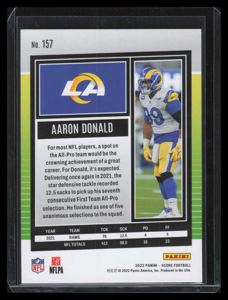 2022 Score First Down 157 Aaron Donald 6/10