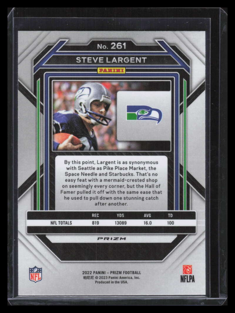 2022 Panini Prizm Prizms Black and White Checker Refractor 261 Steve Largent