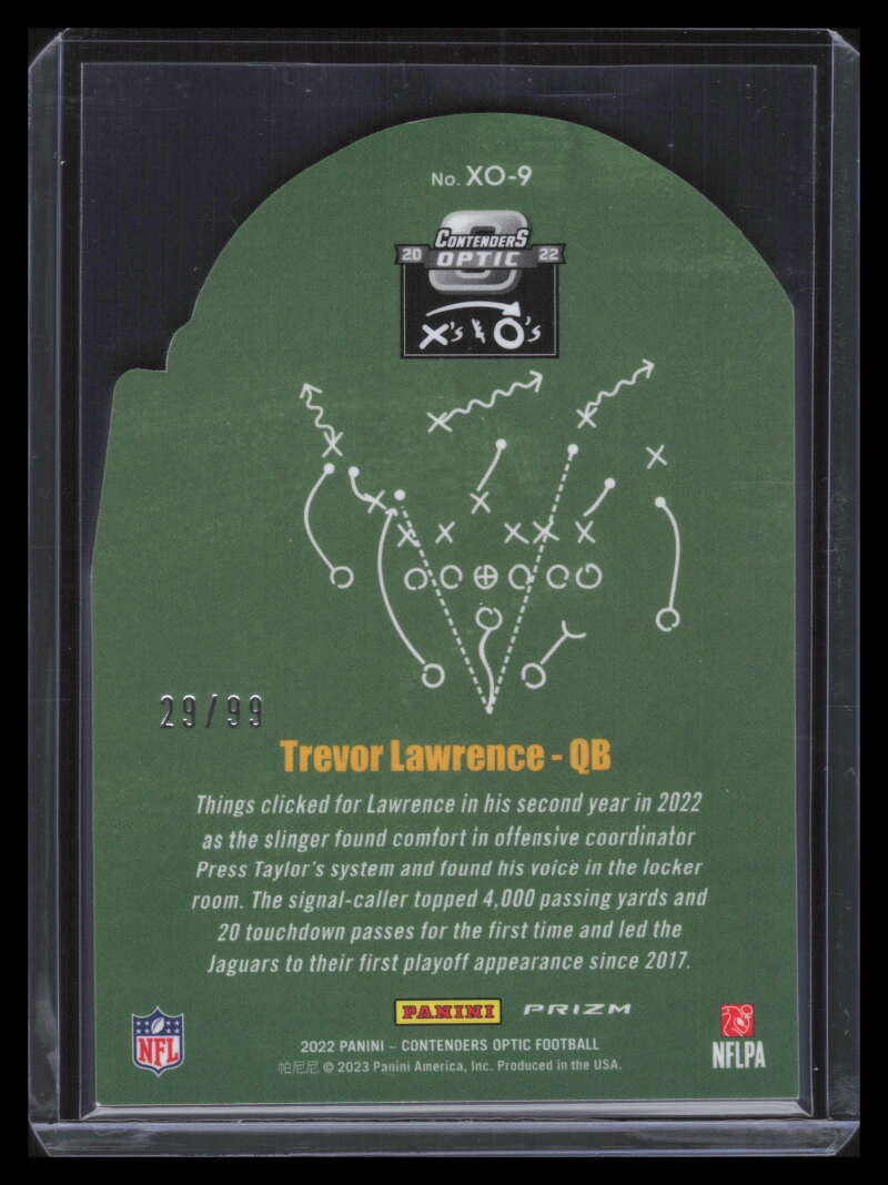 2022 Panini Contenders Optic Xs and Os Blue 9 Trevor Lawrence 29/99