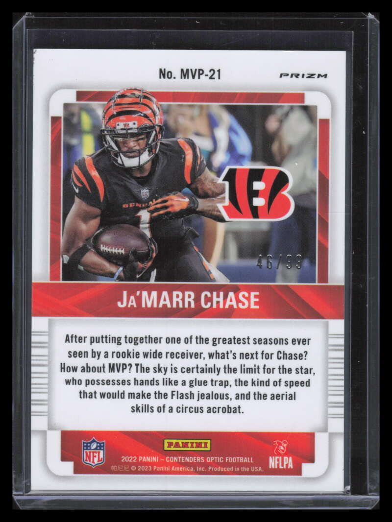 2022 Panini Contenders Optic MVP Contenders Blue 21 Ja'Marr Chase 46/99