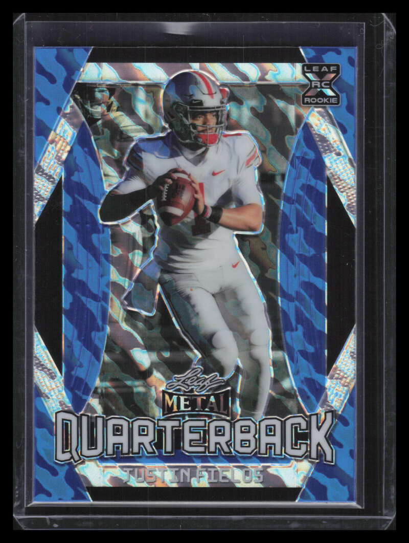 DELETE 131745 2021 Leaf Metal Quarterback Blue Marbles lmaq02 Justin Fields Rookie 27/40