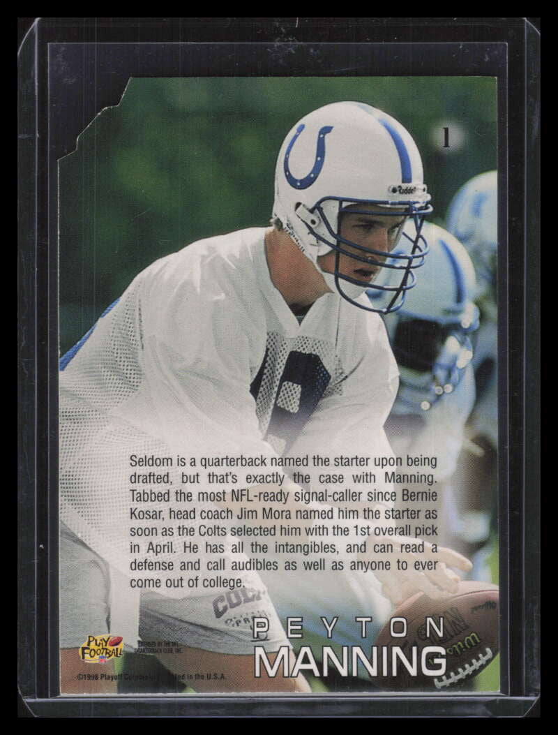 DELETE 131748 1998 Absolute Draft Picks Blue Die Cuts 1 Peyton Manning Rookie