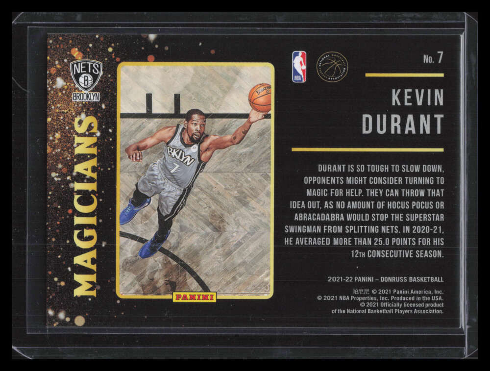 DELETE 131758 2021-22 Donruss Magicians Holo Red Laser 7 Kevin Durant 56/99