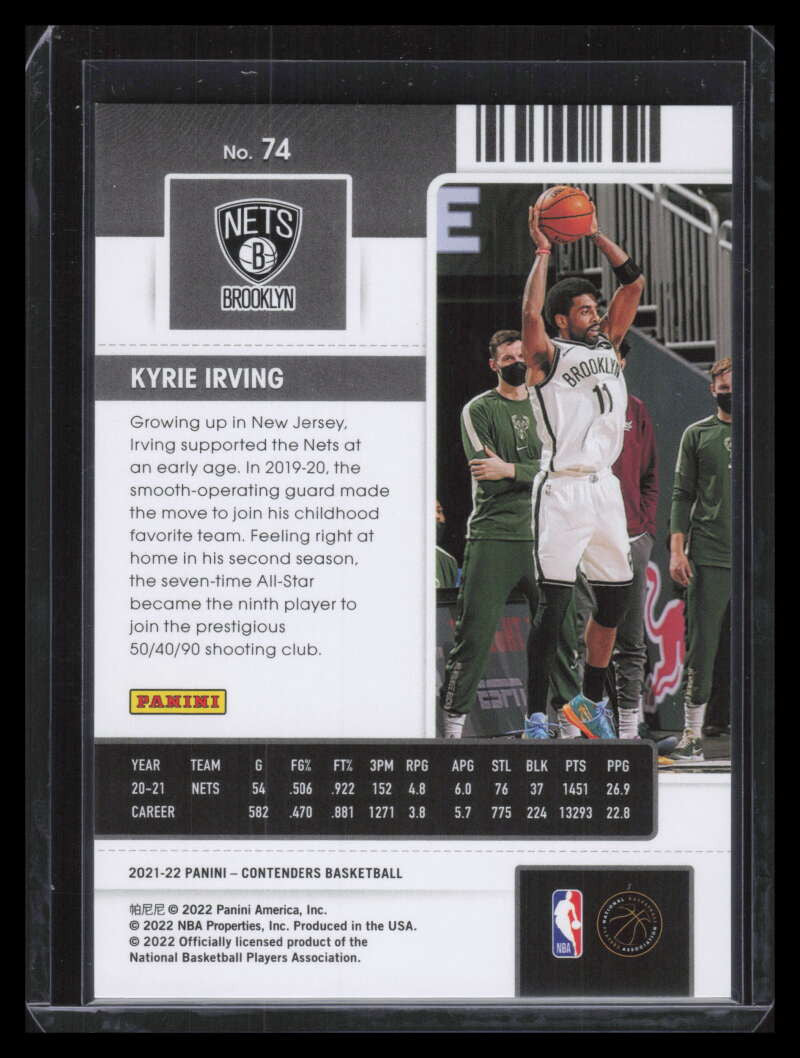 2021-22 Panini Contenders Cracked Ice Ticket 74 Kyrie Irving 24/25