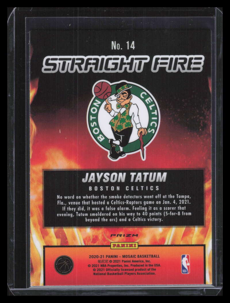DELETE 131771 2020-21 Panini Mosaic Straight Fire 14 Jayson Tatum