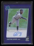 2021 Donruss Optic Rated Signatures Purple 63 Cristian Javier Rookie Auto 9/150