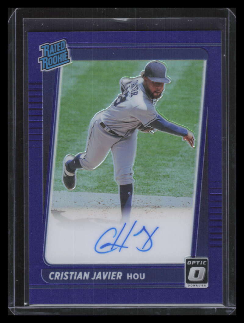2021 Donruss Optic Rated Signatures Purple 63 Cristian Javier Rookie Auto 9/150