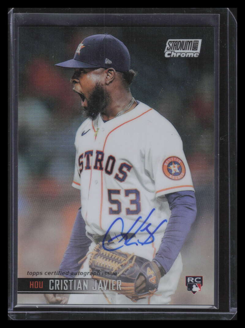 2021 Stadium Club Chrome Autographs SCCAVCJ Cristian Javier Rookie Auto