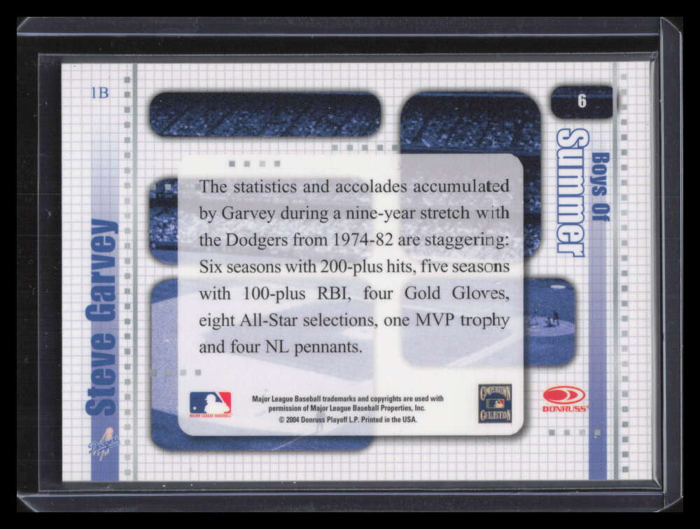 2004 Donruss Timelines Boys of Summer Autograph 6 Steve Garvey Auto