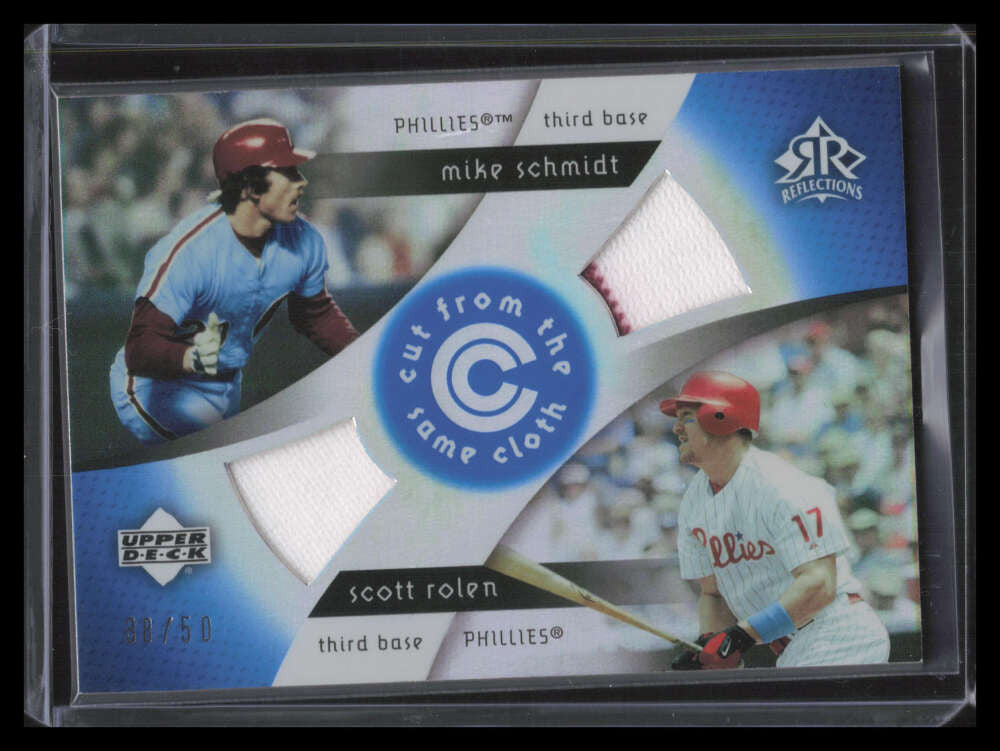 2005 Reflections Cut From the Same Cloth Blue Rolen Mike Schmdit Jersey 38/50