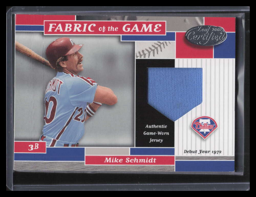 DELETE 131949 2002 Leaf Certified Fabric of the Game 38dy Mike Schmidt Jersey 61/72 Draft Year