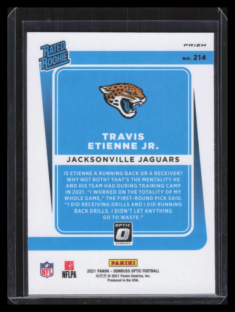 2021 Donruss Optic Stars Refractor 214 Travis Etienne Jr. RR Rated Rookie