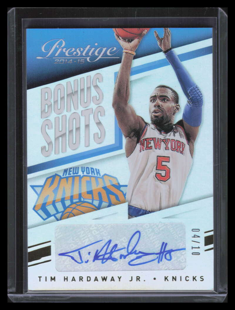 2014-15 Prestige Premium Bonus Shots Autographs Gold Tim Hardaway Jr. Auto 4/10