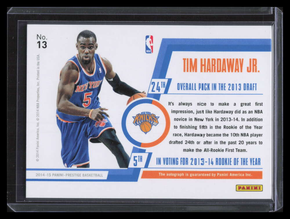 2014-15 Prestige Premium Bonus Shots Autographs Gold Tim Hardaway Jr. Auto 4/10
