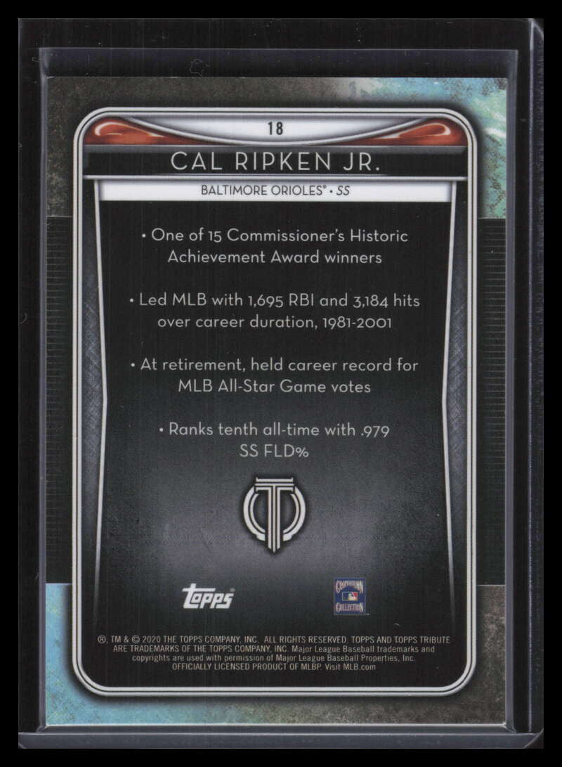 2020 Topps Tribute Green 18 Cal Ripken Jr. 92/99