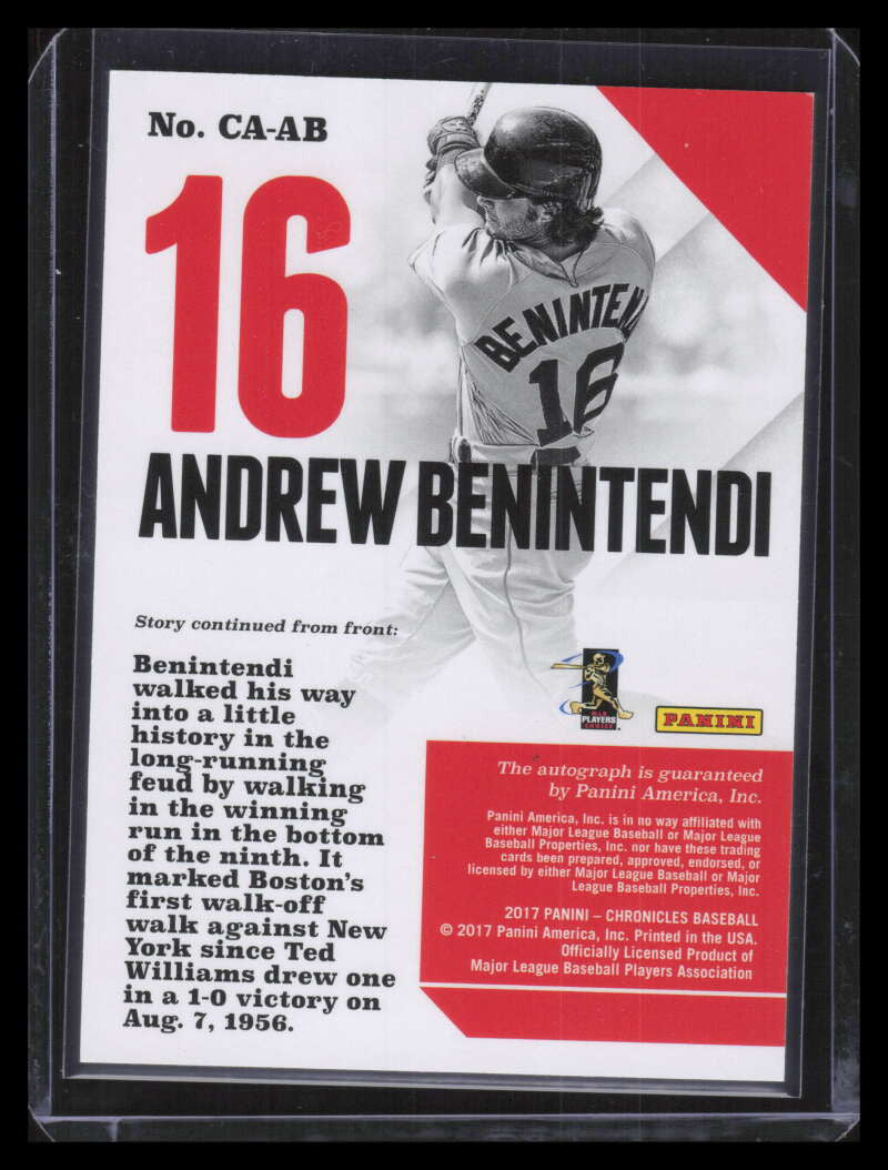 DELETE 132247 2017 Panini Chronicles Autographs 4 Andrew Benintendi Rookie Auto