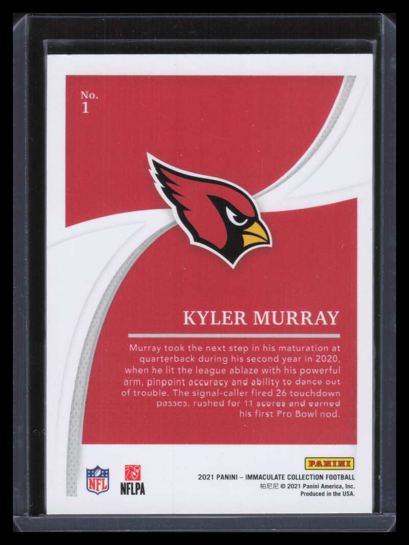 2021 Immaculate Collection Red 1 Kyler Murray 5/25