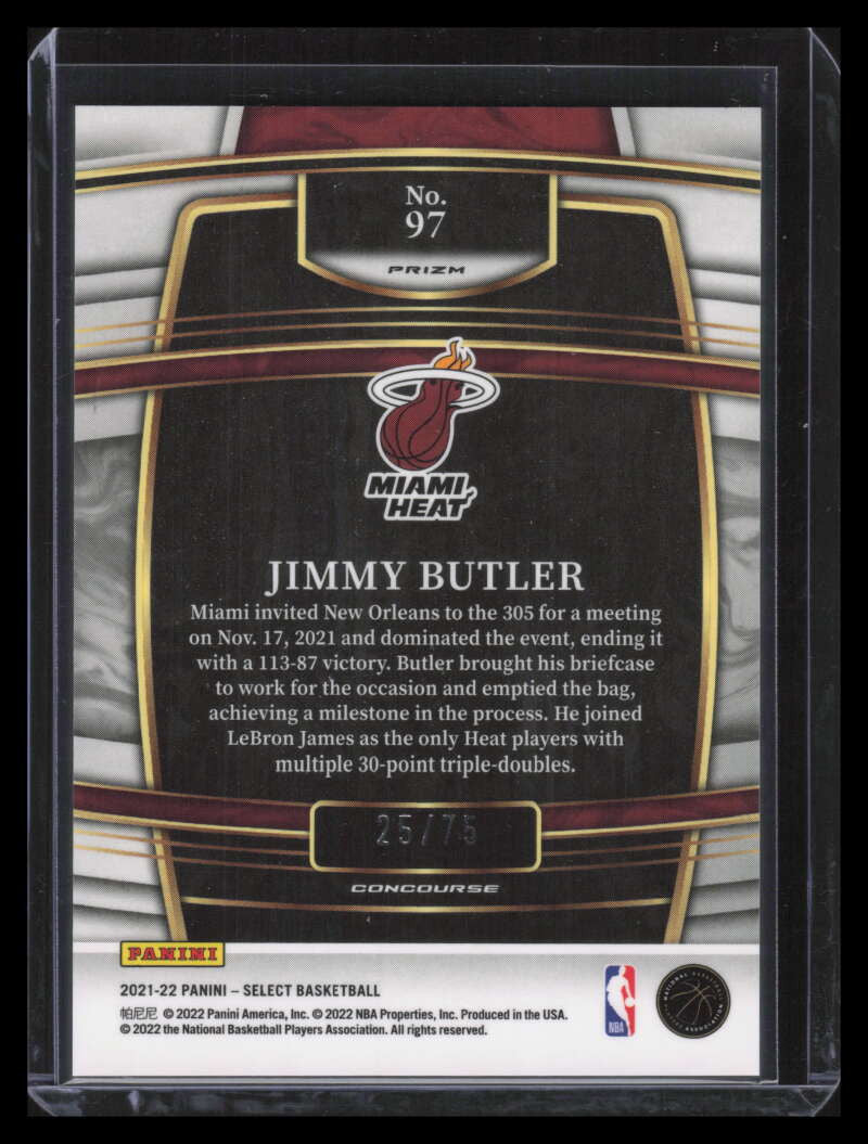 2021-22 Select Prizms Neon Green Refractor 97 Jimmy Butler 25/75