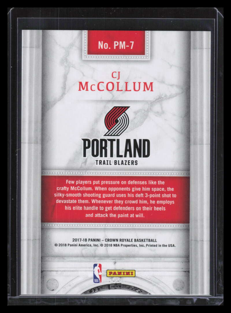 2017-18 Crown Royale Pacific Marquee 7 C. J. McCollum