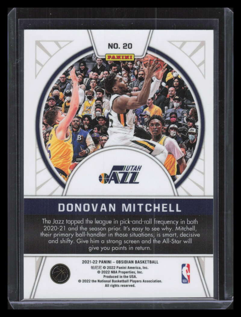 2021-22 Panini Obsidian Tunnel Vision Electric Orange 20 Donovan Mitchell 29/35