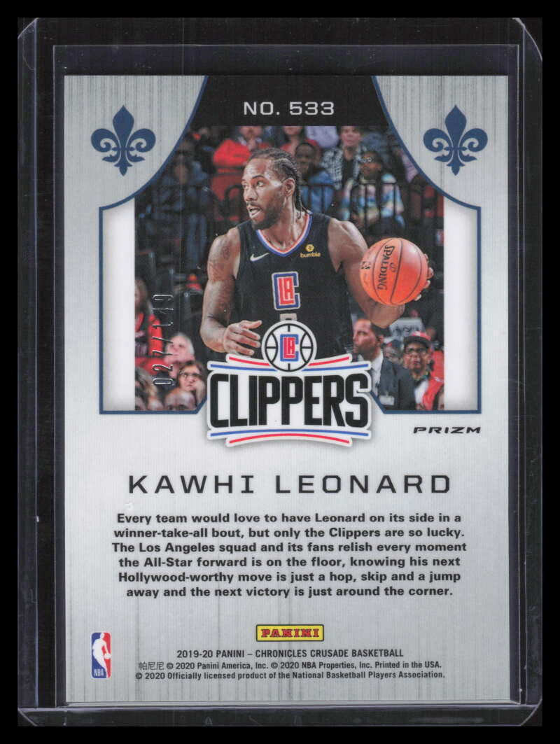 2019-20 Panini Chronicles Red 533 Kawhi Leonard Crusade 27/149